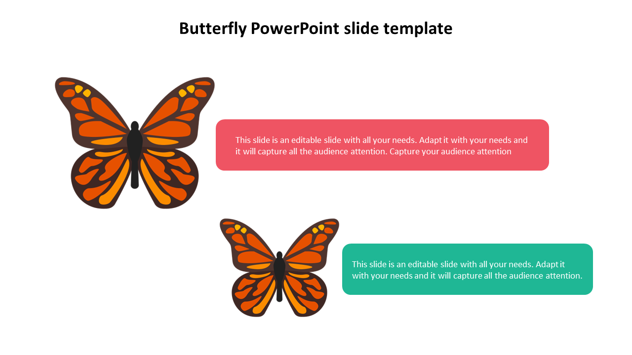 Butterfly PowerPoint slide template